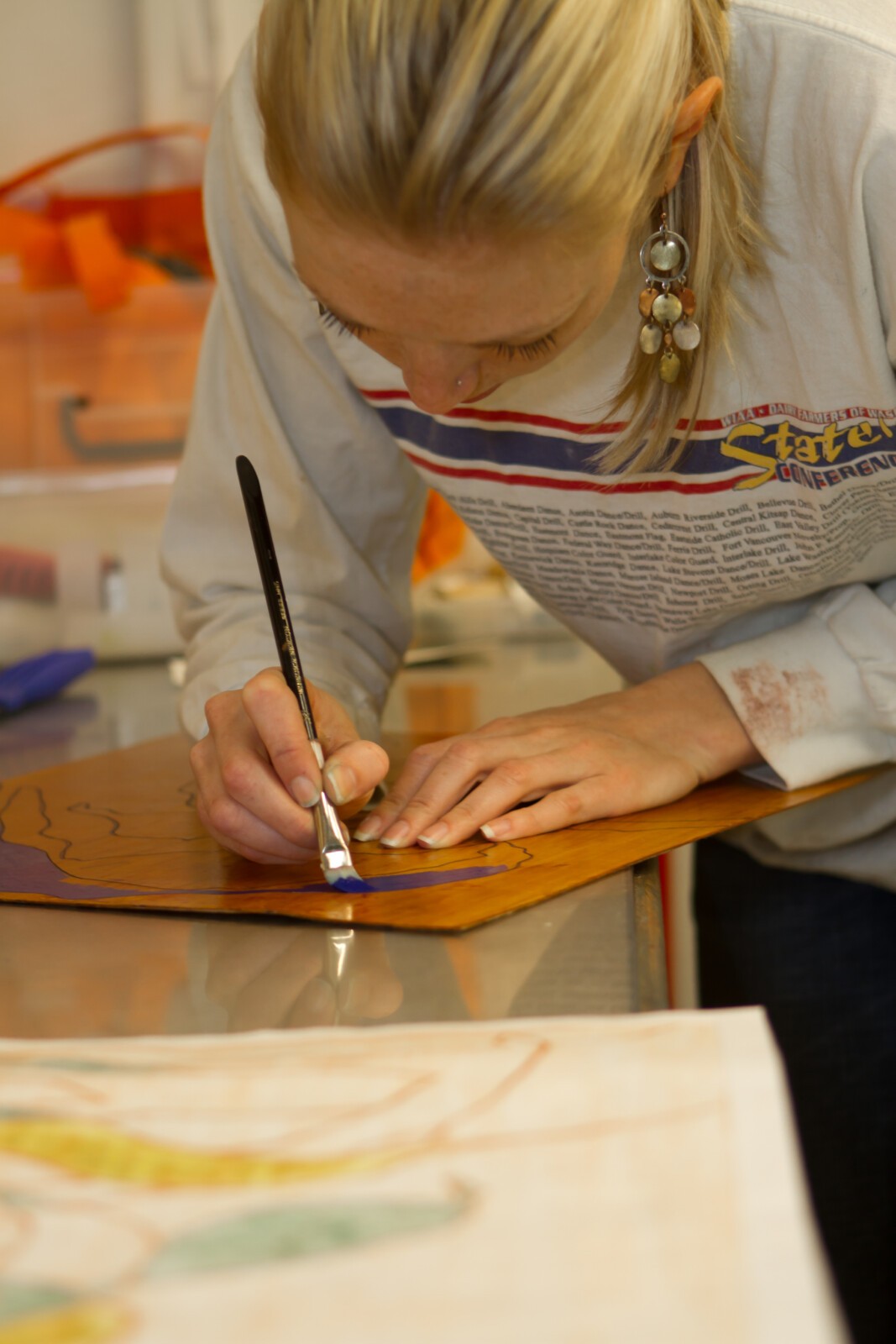 Printmaking student at Kirkland Arts Center, Credit: Mitch Reinitz 2011